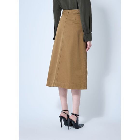 Saint Laurent Women Cotton Serge Midi Skirt - Picture 4 of 6